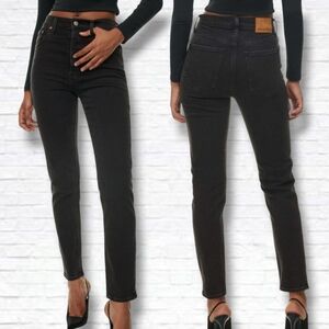 Denim Forum Faded Black The Yoko High Rise Slim Size 29 x 30 L